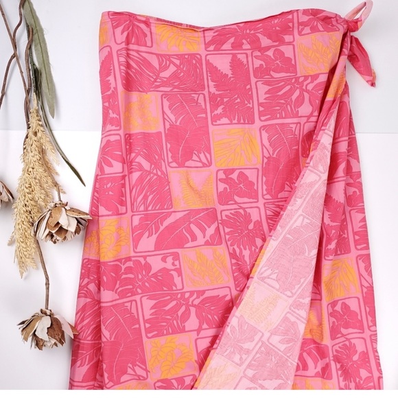 Talbots Pink Orange Floral Wrap Maxi Skirt 10 - Picture 5 of 8